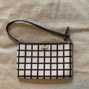 Kate Spade Black and White Checkered Wristlet